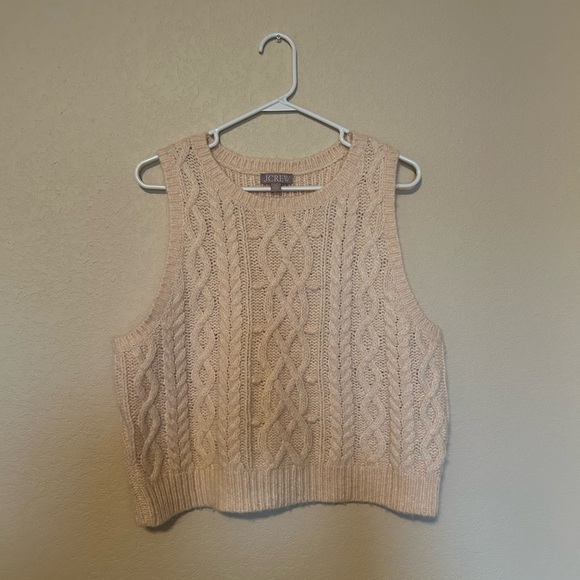 J. Crew Cream Cable Knit Sleeveless Top - Picture 2 of 8